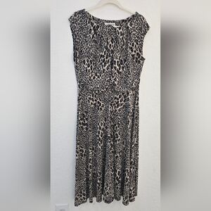 JULIAN TAYLOR Leopard Print Maxi Dress